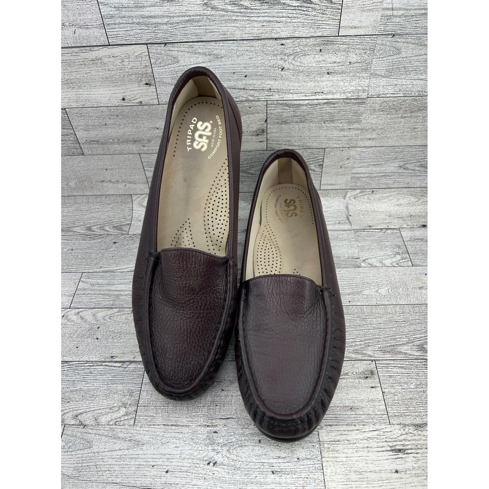 SAS Tripad Comfort Footbed Leather Burgundy Loafers Women's Size 9.5 M M7851003